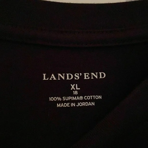 Lands’ End Navy Crewneck Tee Size XL - Picture 2 of 3